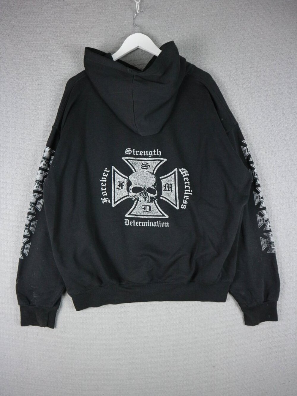 West Coast Choppers Style Blessed Hellride Distressed Cotton Hoodie 2XL